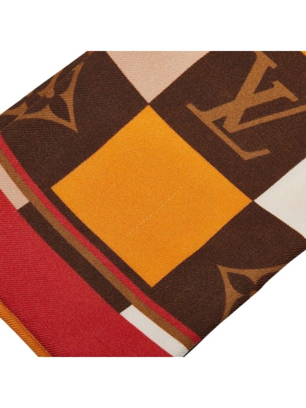 Louis Vuitton Monogram Bandeau Scarf Brown Silk - Picture 3 of 7